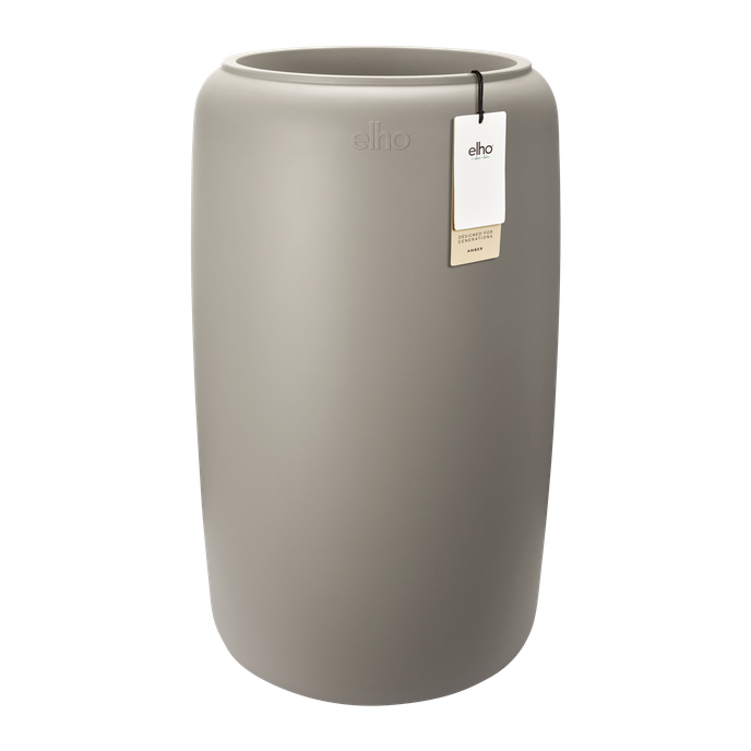 amber beads large 40cm greige